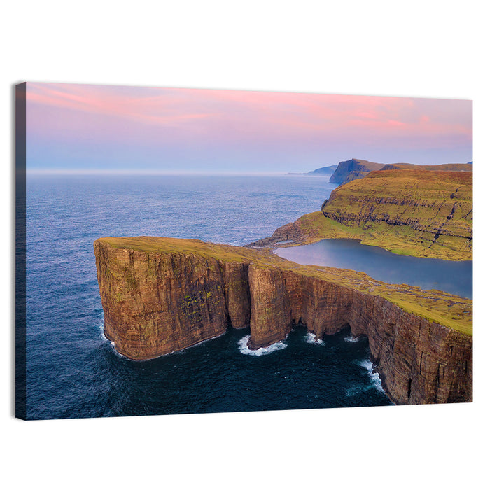 Sørvágsvatn Clifftop Lake Wall Art as a canvas print