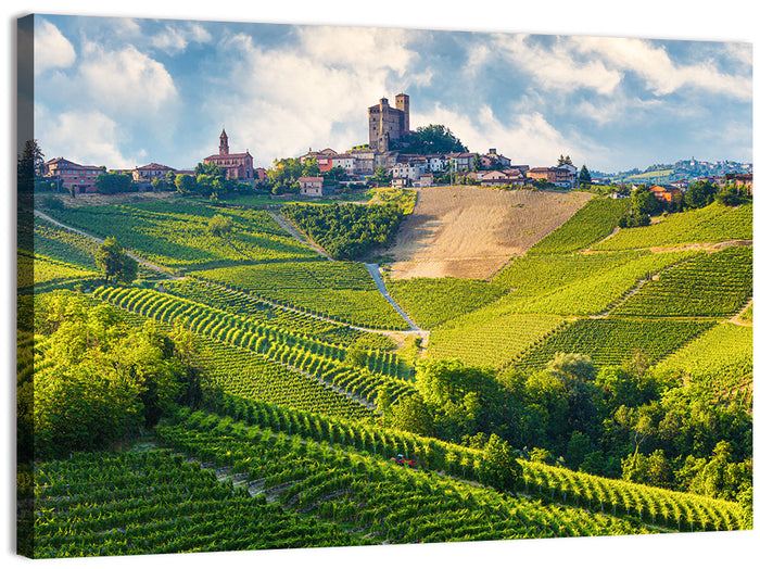Grinzane Cavour Vineyards Wall Art as a canvas print