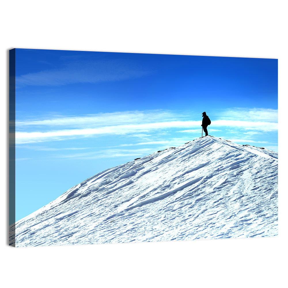 Mountaineer Summit Silhouette Wall Art, canvas print, landscape