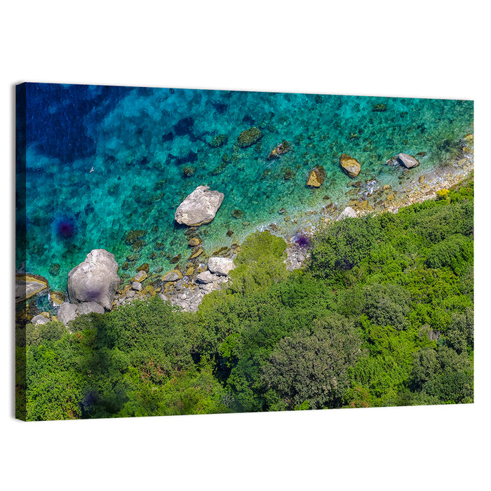 Capri Island Coast Wall Art as a canvas print