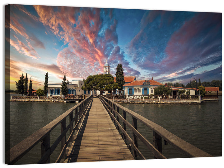 Agios Achilleios Monastery at Sunset Wall Art