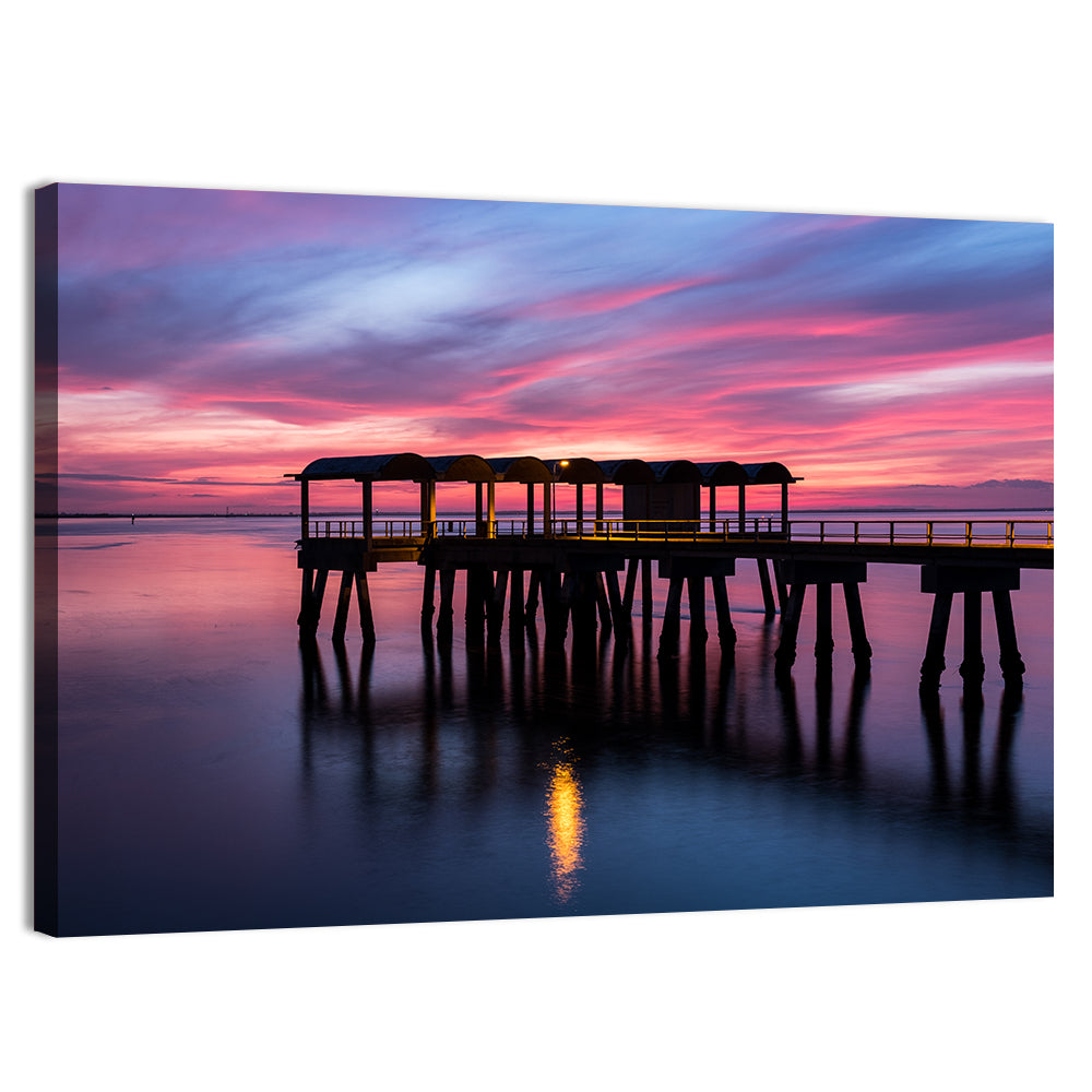 Jekyll Island Dusk Pier Wall Art, canvas print, landscape