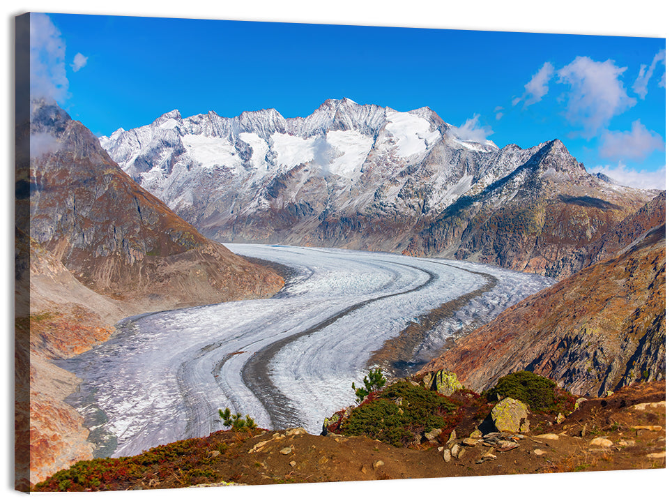 Aletsch Glacier Valley Wall Art, canvas print, landscape