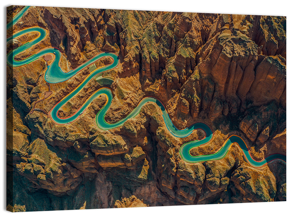 Twisted Mountain Road Wall Art, canvas print, landscape