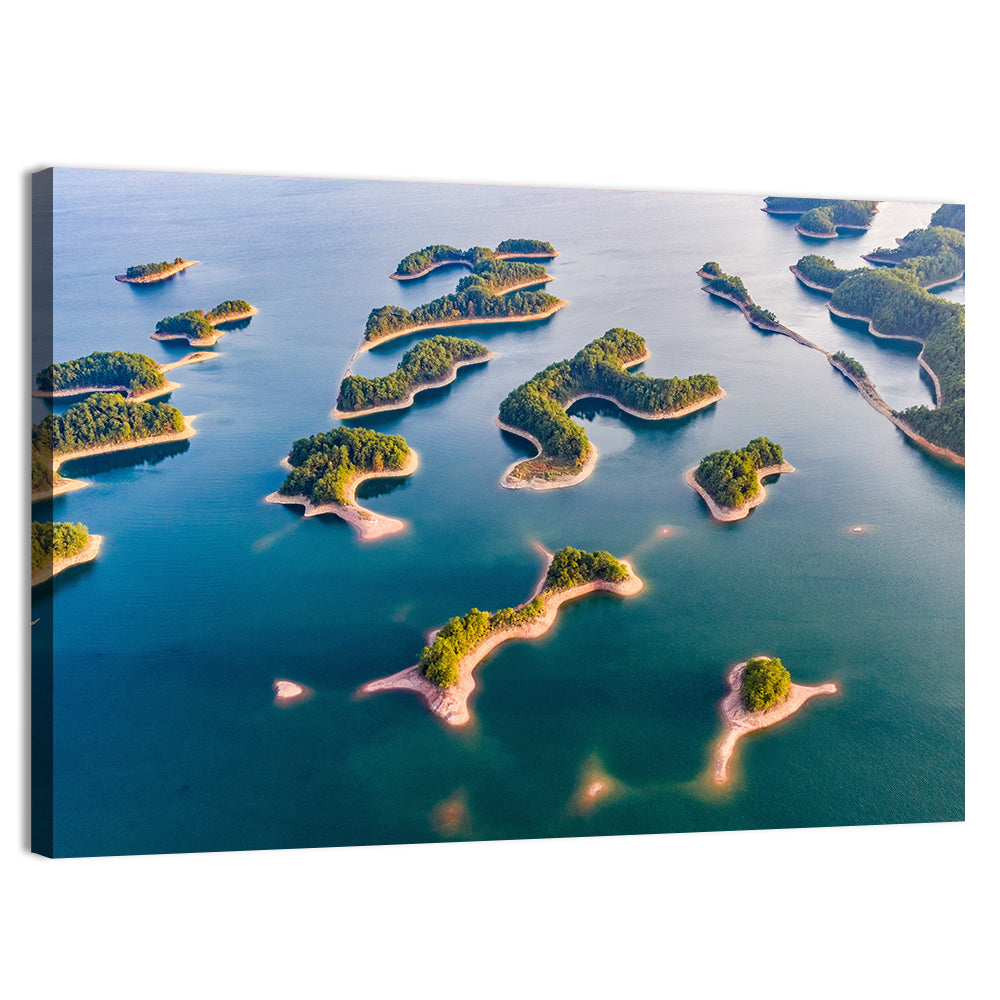 Qiandao Lake Aerial View Wall Art, canvas print, landscape