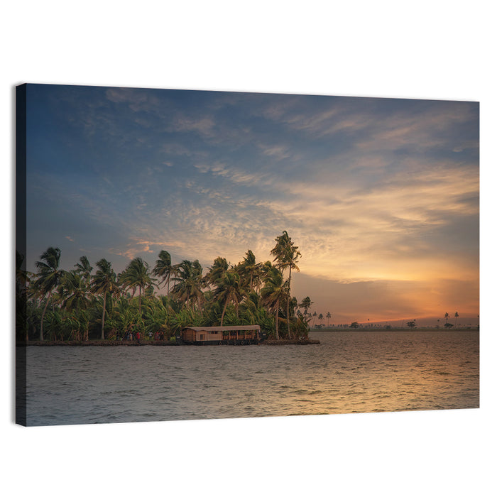 Vembanad Lake Sunset Wall Art as a canvas print