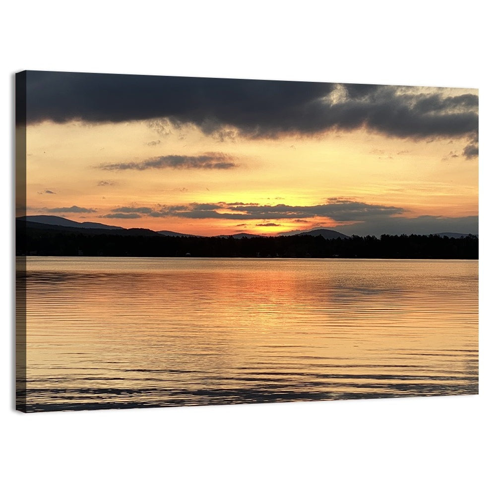 Lake Pleasant Golden Sunset Wall Art, canvas print, landscape