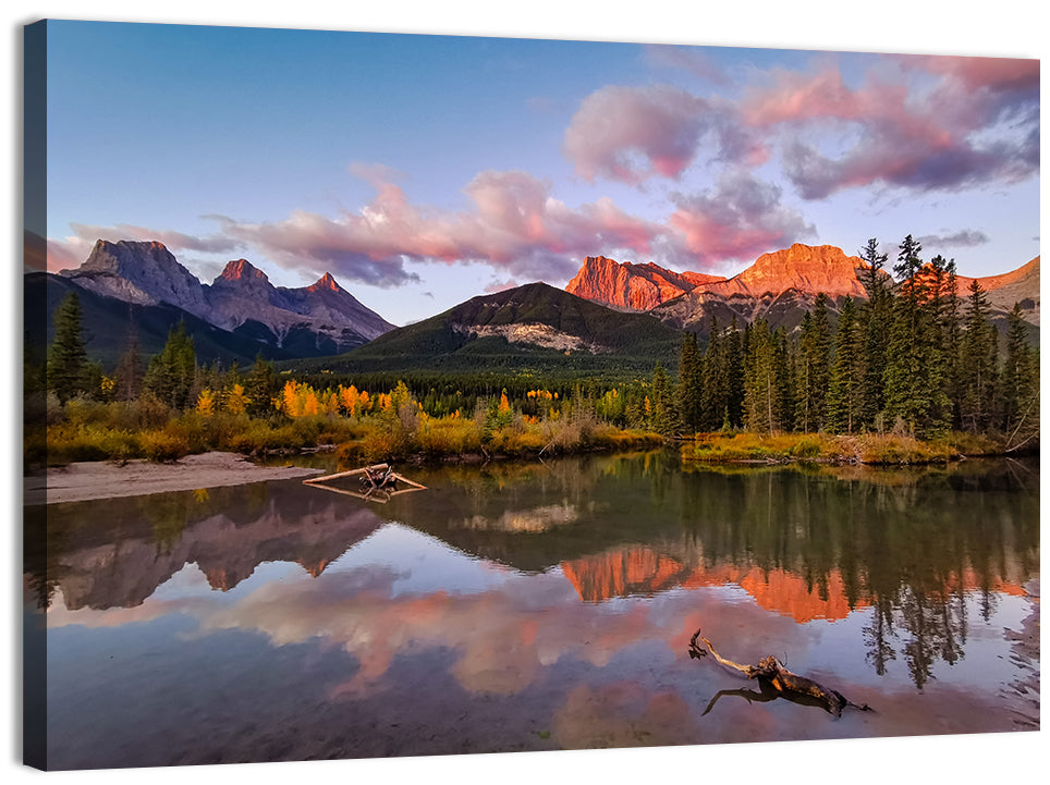 Three Sisters Mountains Wall Art, canvas print, landscape