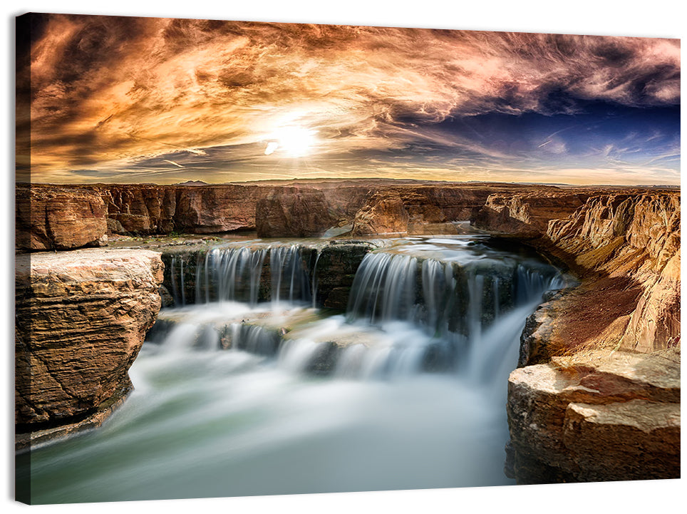 Glen Canyon Waterfall Wall Art, canvas print, landscape