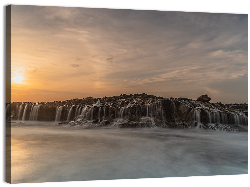 Sawarna Beach Sunset Wall Art, canvas print, landscape