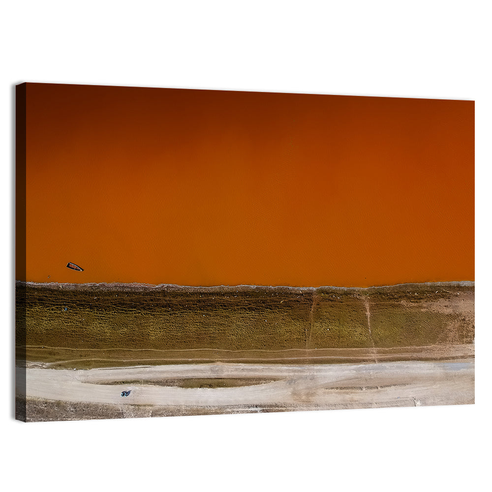 Lake Retba Aerial View Wall Art, canvas print, landscape