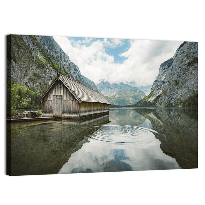 Königssee Boathouse at Obersee Wall Art as a canvas print