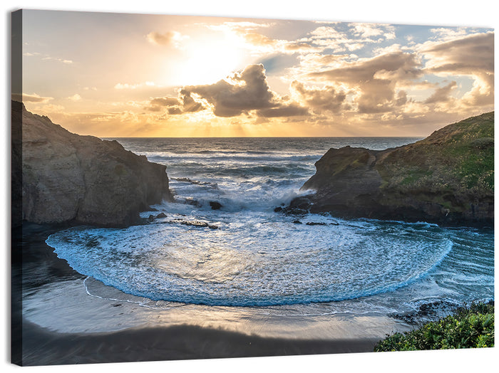 Piha Gap Tidal Lagoon Wall Art as a canvas print