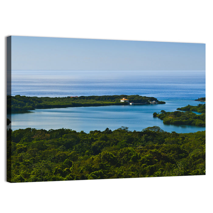 Roatan Tropical Bay Wall Art as a canvas print