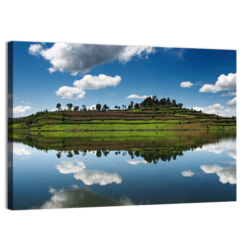 Bunyonyi Lake Reflection Wall Art, canvas print, landscape