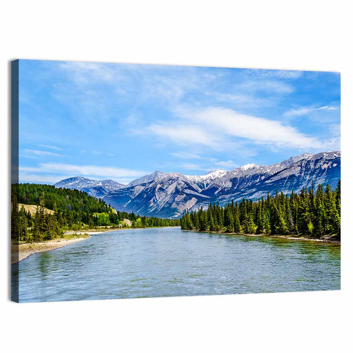 Athabasca River View Wall Art as a canvas print