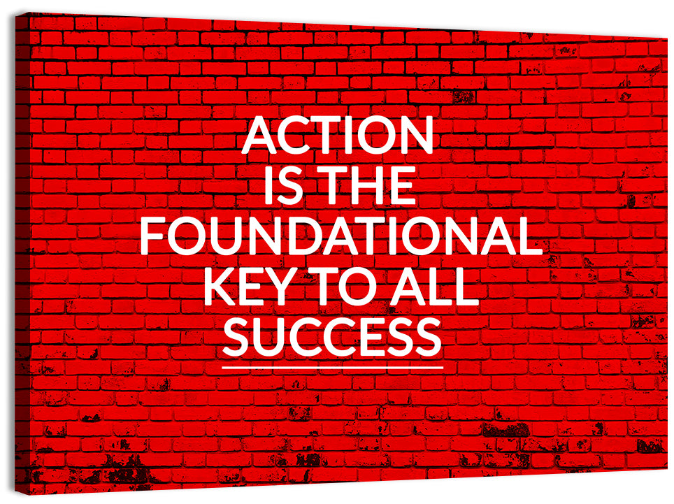 Key to Success on Red Brick Wall Art, canvas print, landscape