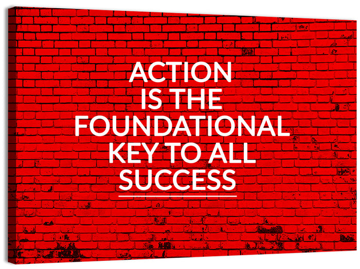 Key to Success on Red Brick Wall Art as a canvas print
