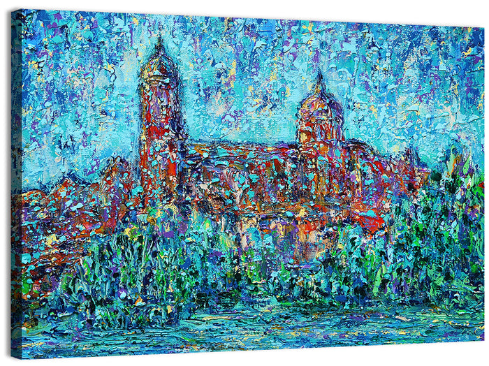 Salamanca Dual Domes Reflection Wall Art as a canvas print