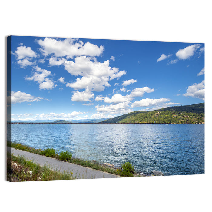 Lake Pend Oreille Bridge View Wall Art as a canvas print