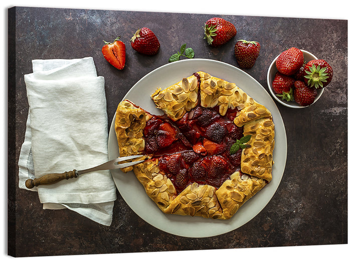 Sommer Strawberry Tart Wall Art as a canvas print