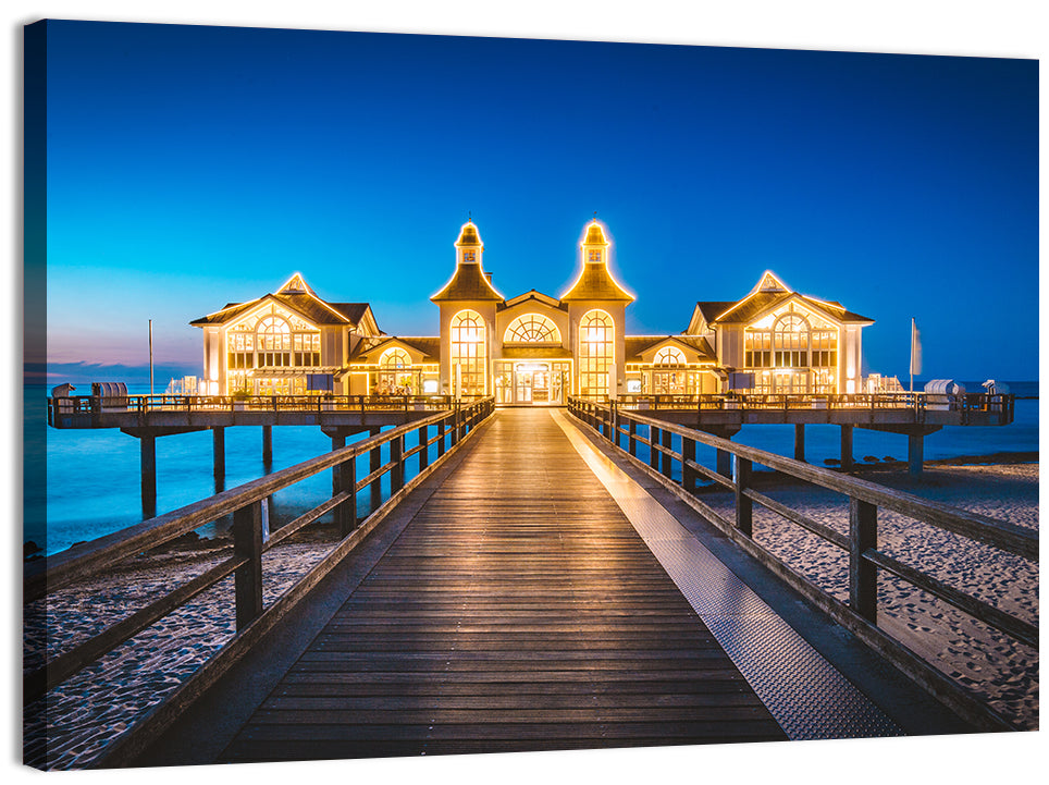 Sellin Pier at Twilight Wall Art, canvas print, landscape