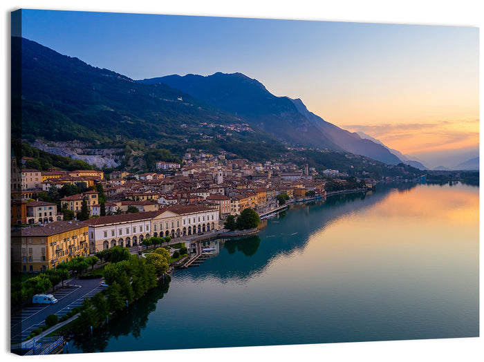 Lake Iseo Sunrise Wall Art as a canvas print