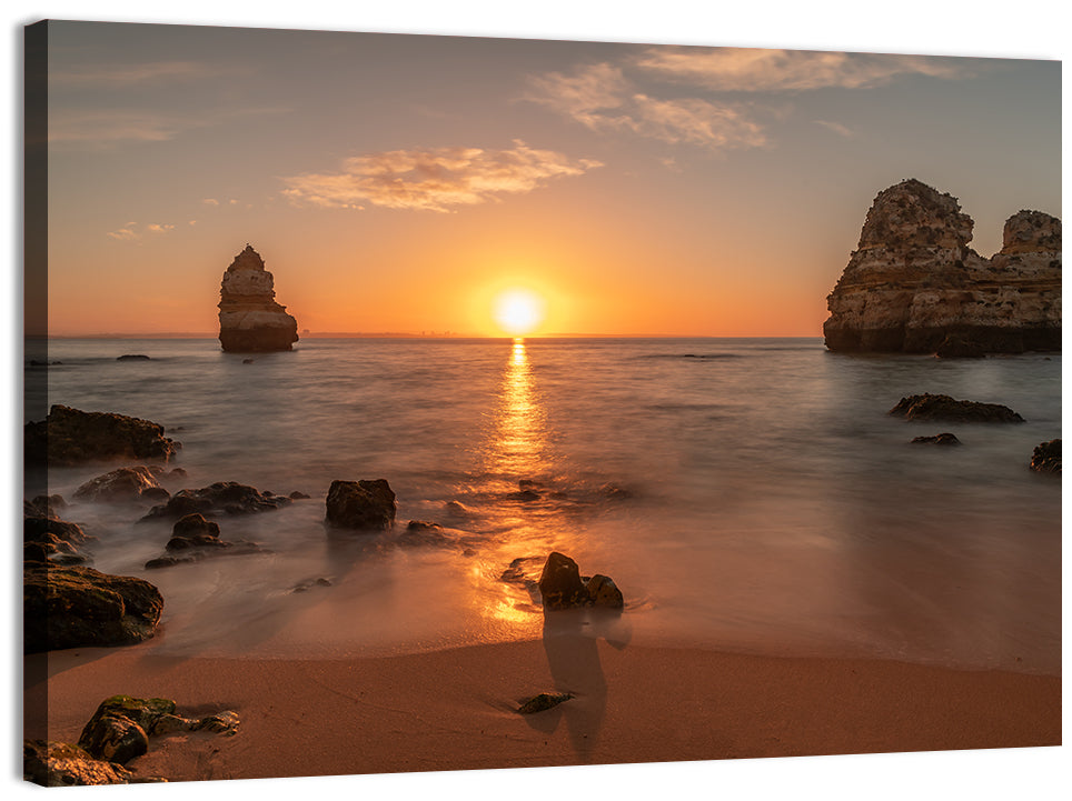 Praia Do Camillo Sunset Wall Art, canvas print, landscape