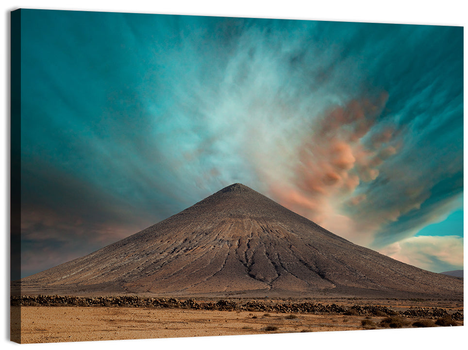 Volcanic Cone at Golden Hour Wall Art, canvas print, landscape