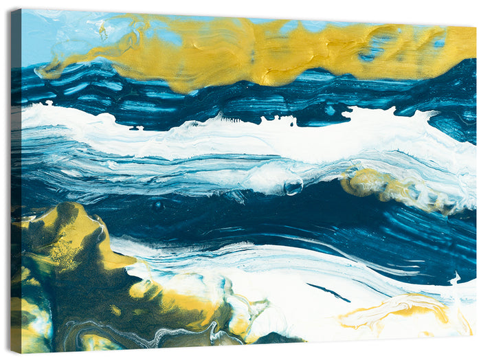 Flowing Streams with Gold Accents Wall Art as a canvas print