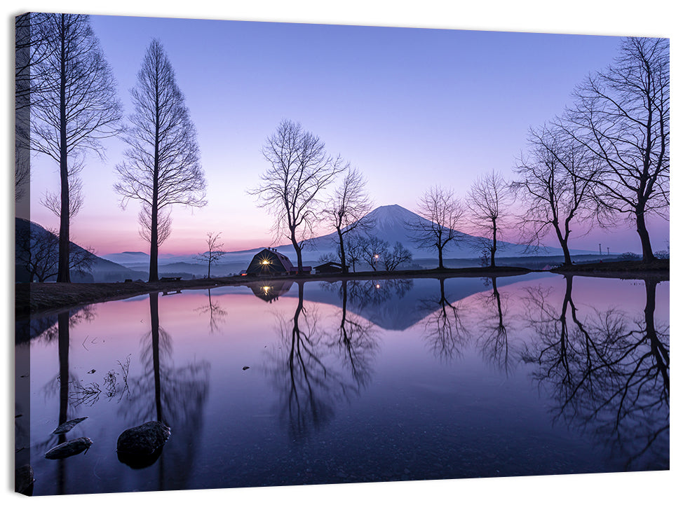 Fuji Lake Reflection Wall Art, canvas print, landscape