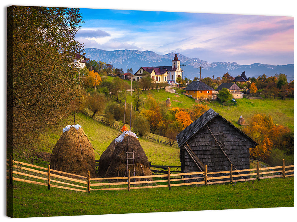 Romanian Autumn Countryside Wall Art, canvas print, landscape