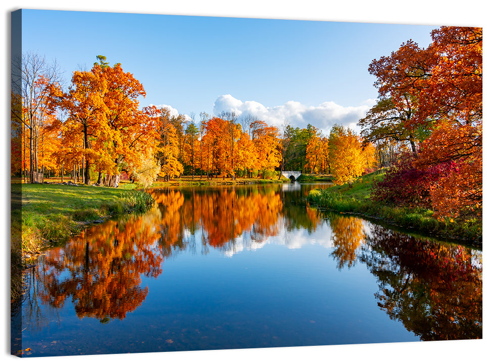 Alexander Park Autumn Reflection Wall Art, canvas print, landscape