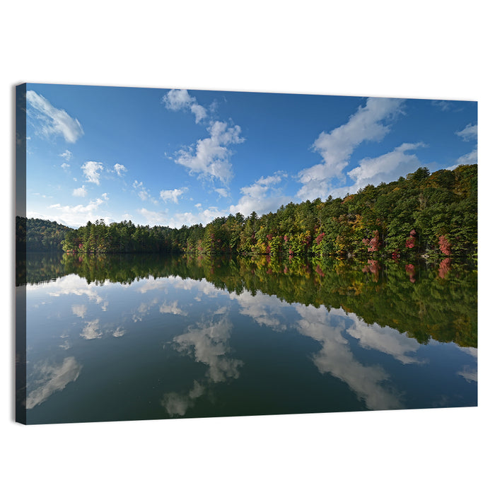 Autumn Reflection at Lake Santeetlah Wall Art as a canvas print