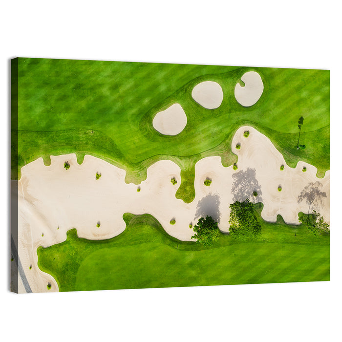 Aerial Golf Course Landscape Wall Art as a canvas print