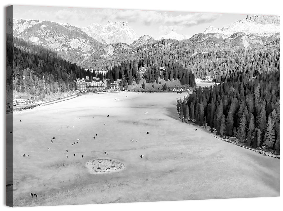 Dolomites at Lago Di Misurina Wall Art, canvas print, landscape