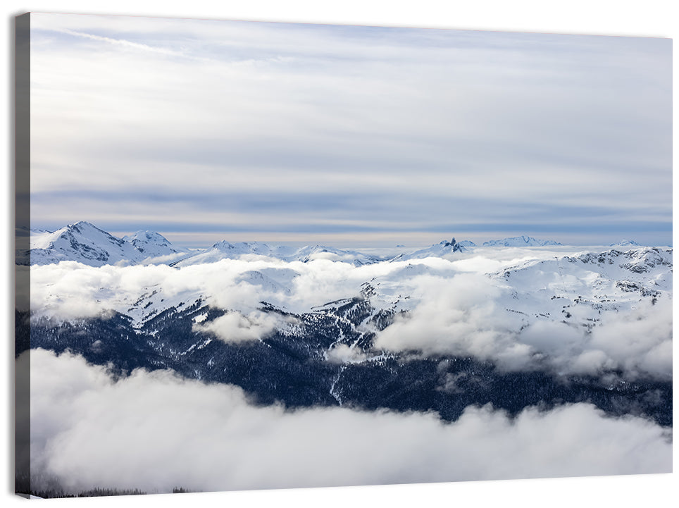 Snow-capped Whistler Peaks Wall Art, canvas print, landscape
