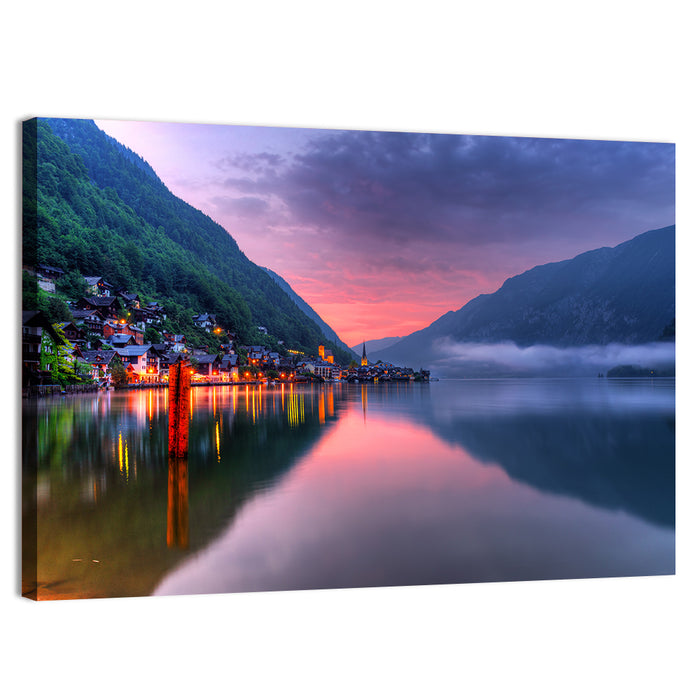 Hallstatt Mountain Village Wall Art as a canvas print