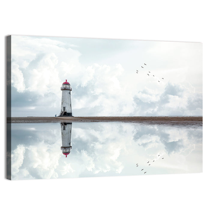 Wales Seashore Lighthouse Wall Art as a canvas print
