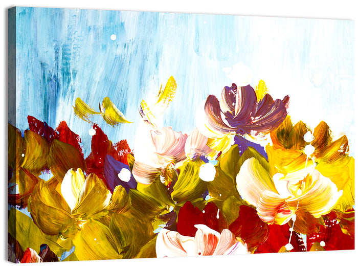 Impasto Floral Garden Wall Art as a canvas print