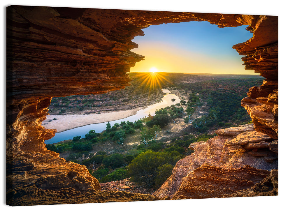 Nature's Window Sunrise, Kalbarri Wall Art, canvas print, landscape