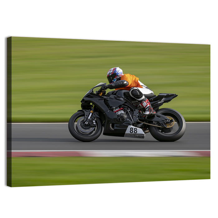 Motorcycle Racer No. 88 Wall Art as a canvas print