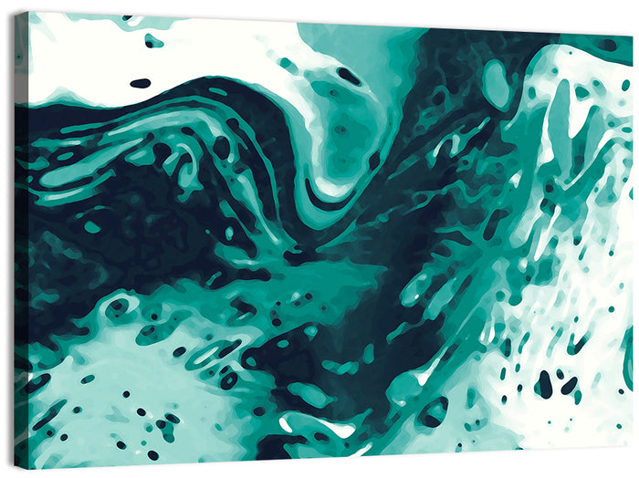 Teal Wave Abstract Wall Art as a canvas print