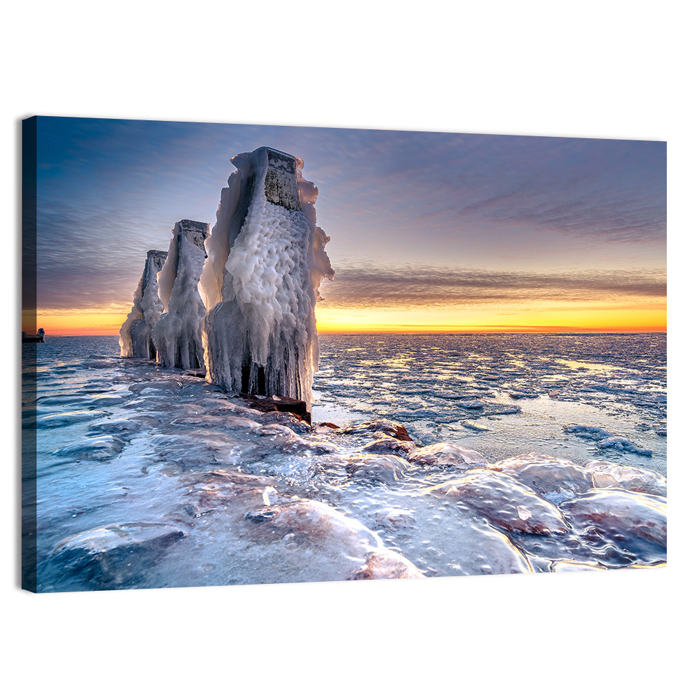 Netherlands Ice Sculpture Wall Art, canvas print, landscape