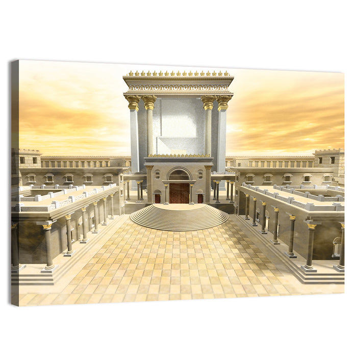 Herodian Temple at Sunset Wall Art as a canvas print