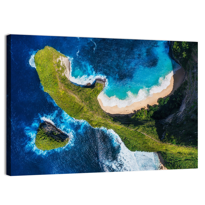 Kelingking Beach Cliffs Wall Art as a canvas print