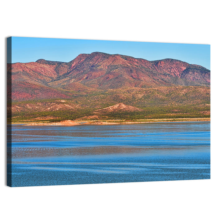 Blue Roosevelt Lake Vista Wall Art as a canvas print
