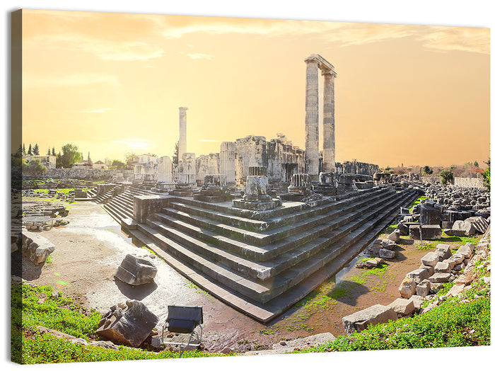 Temple of Apollo at Didyma at Golden Hour Wall Art as a canvas print