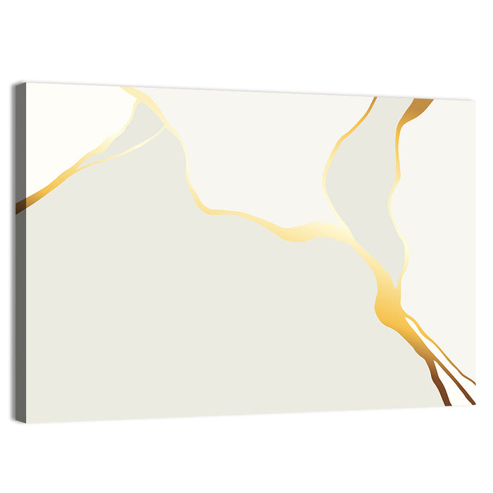 Golden Kintsugi Streams Wall Art as a canvas print