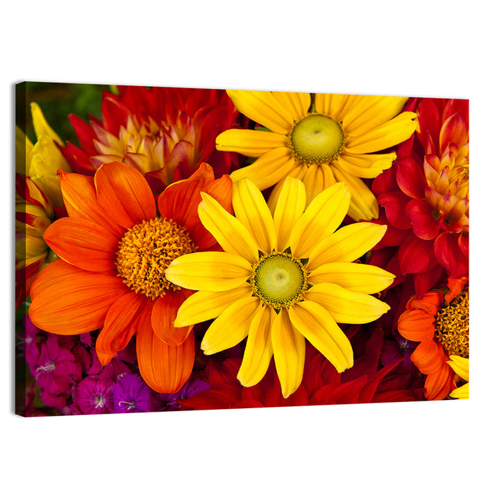 Fresh Autumn Flowers Wall Art as a canvas print